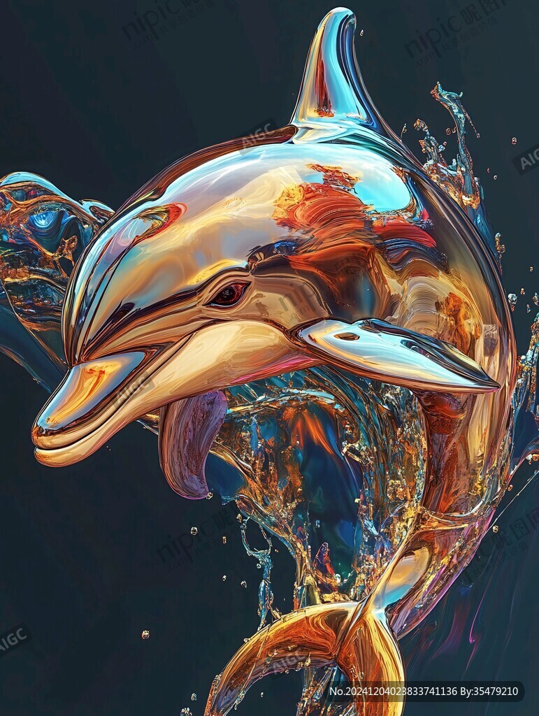 海豚立體畫設計