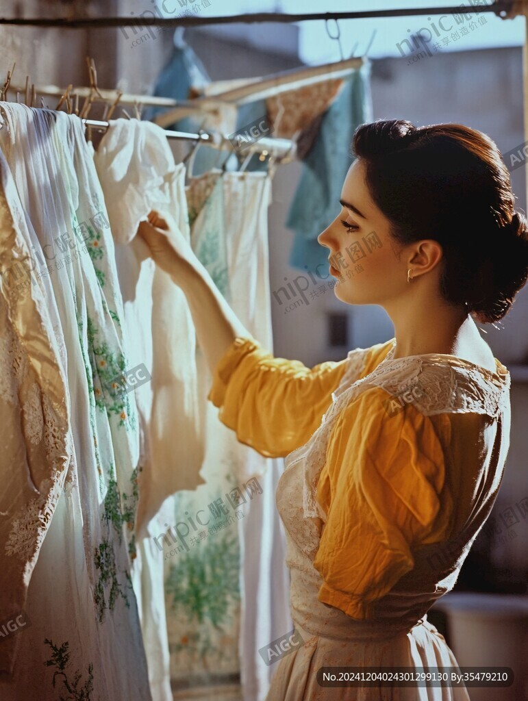美女挑看衣服