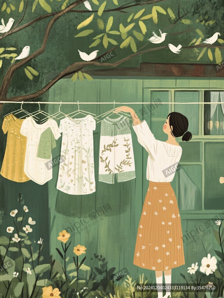 洗衣服插畫