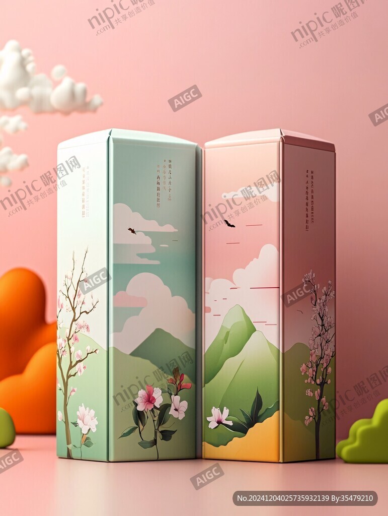 禮盒插畫仙山仙境