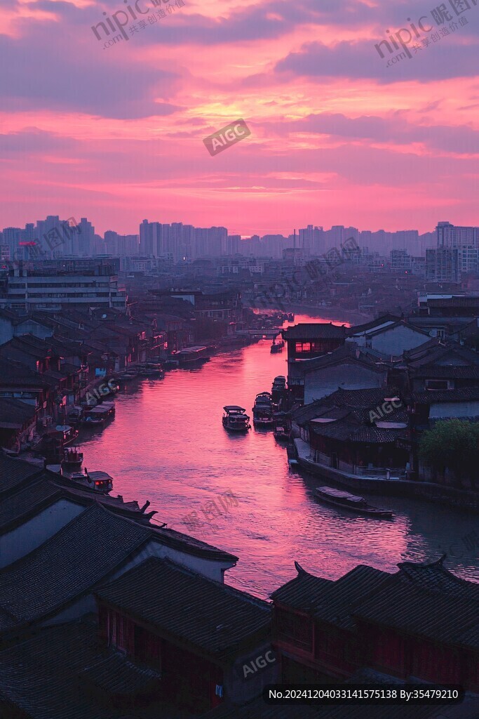 古運(yùn)河落日