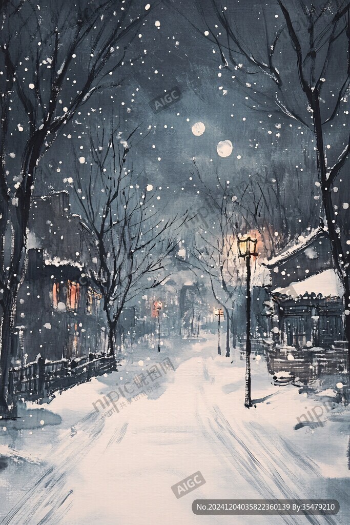 唯美雪夜