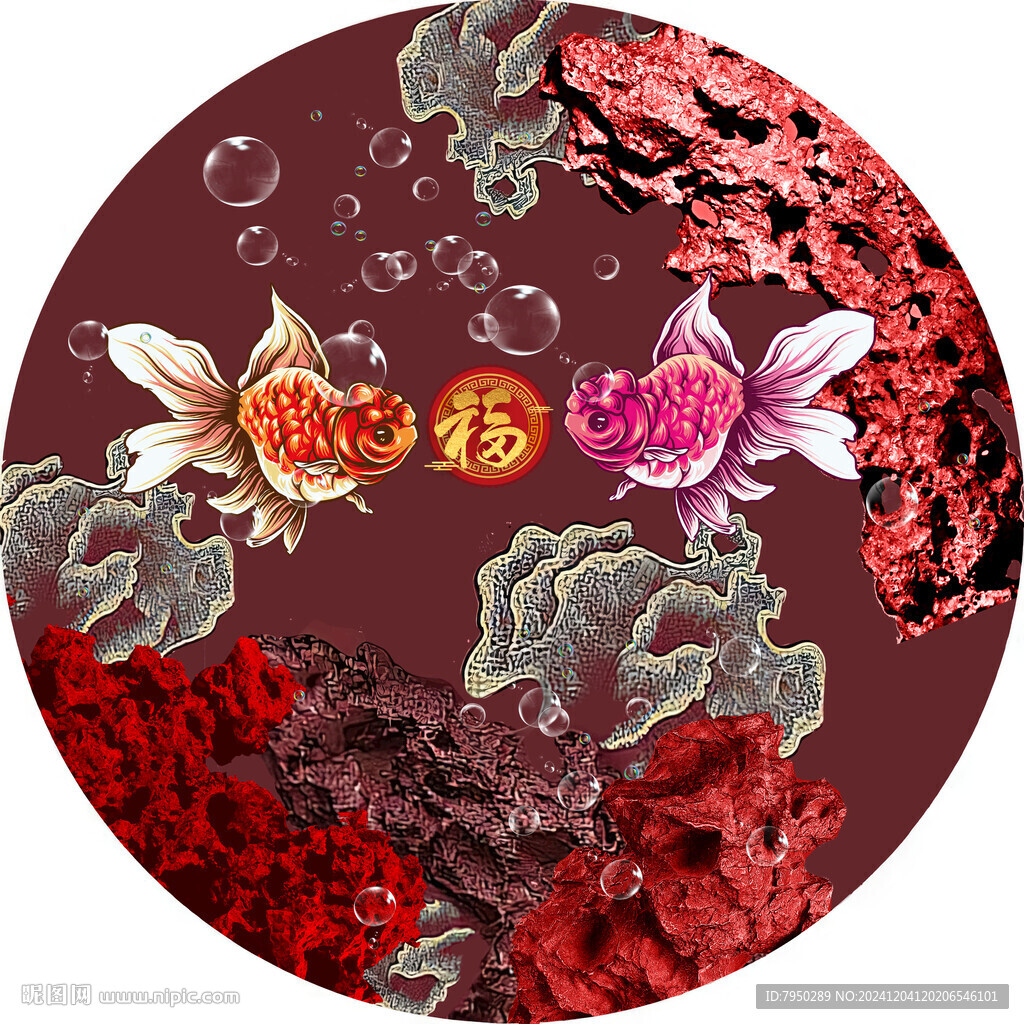 新中式圓形高端裝飾畫(huà)  
