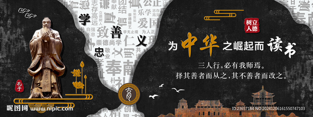 校園文化墻 校史館 儒家文化