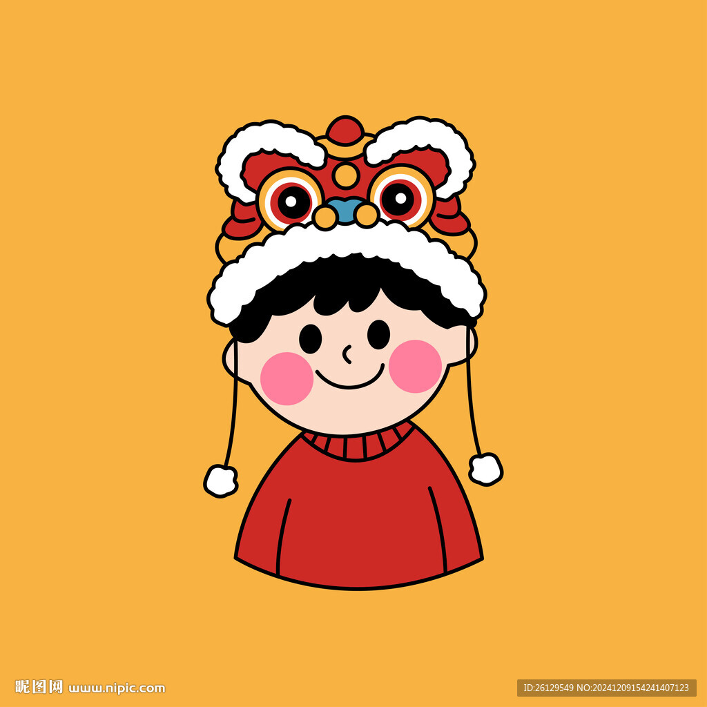 醒獅帽子小男孩