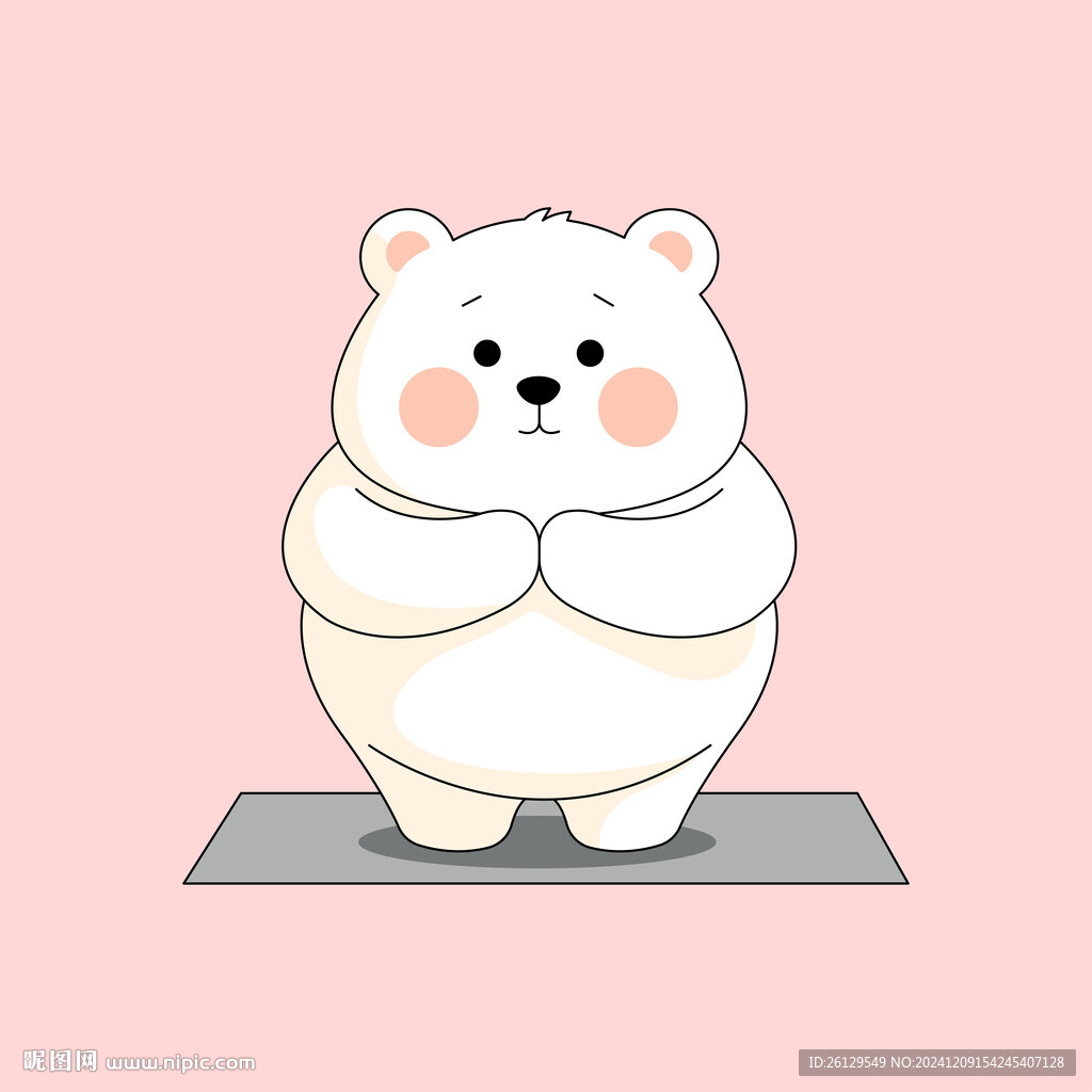 卡通瑜伽熊