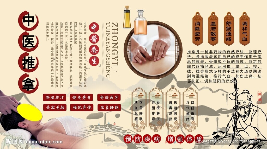 中醫(yī)推拿背景墻