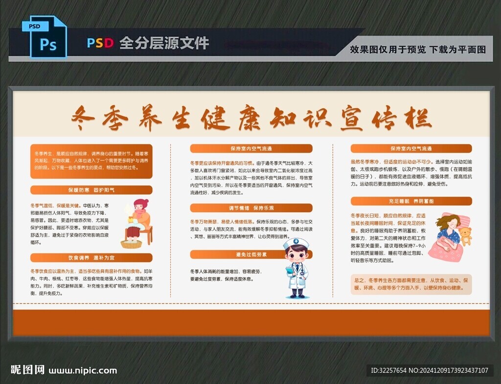 冬季健康教育展板