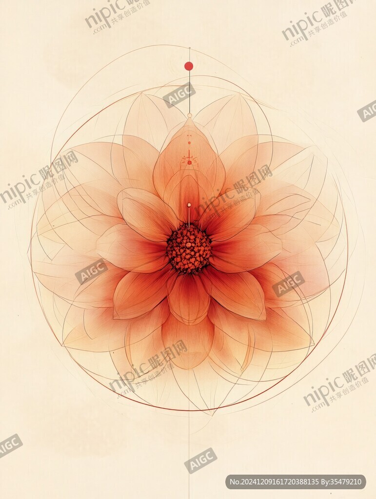 大麗花插畫