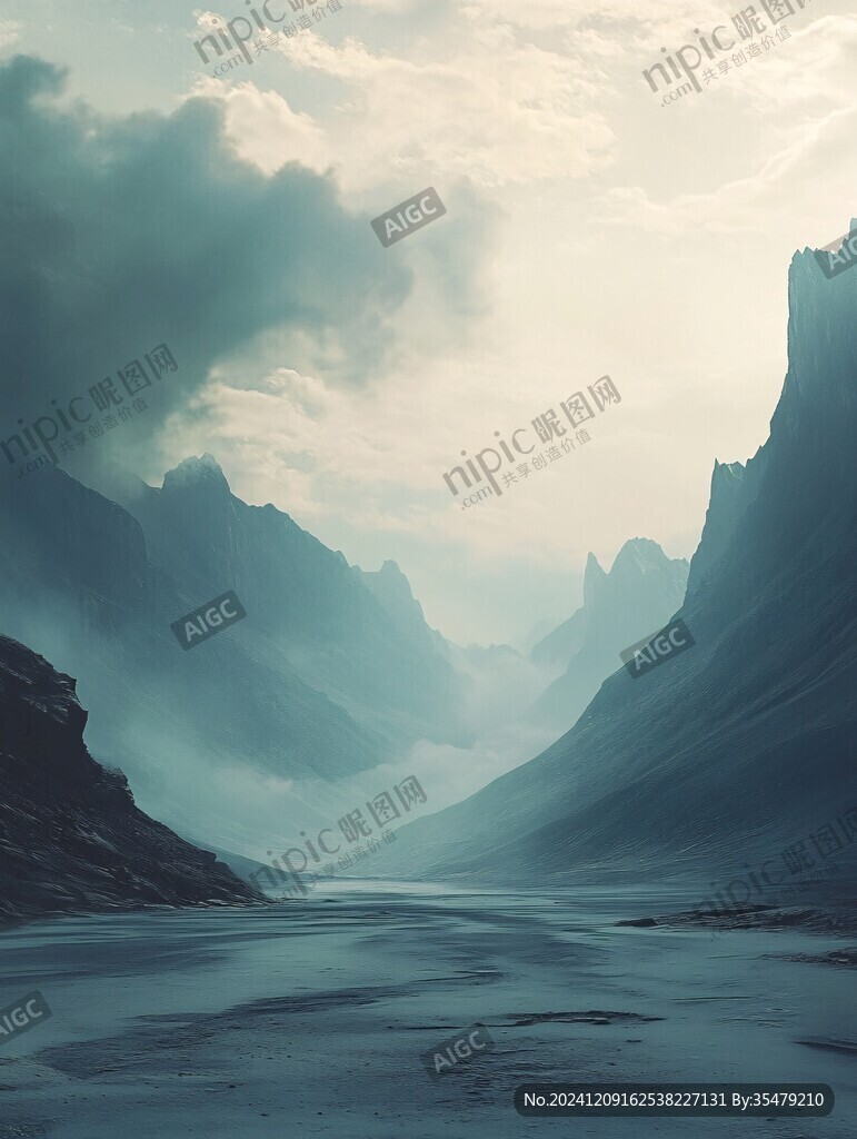 藍(lán)色調(diào)山風(fēng)景