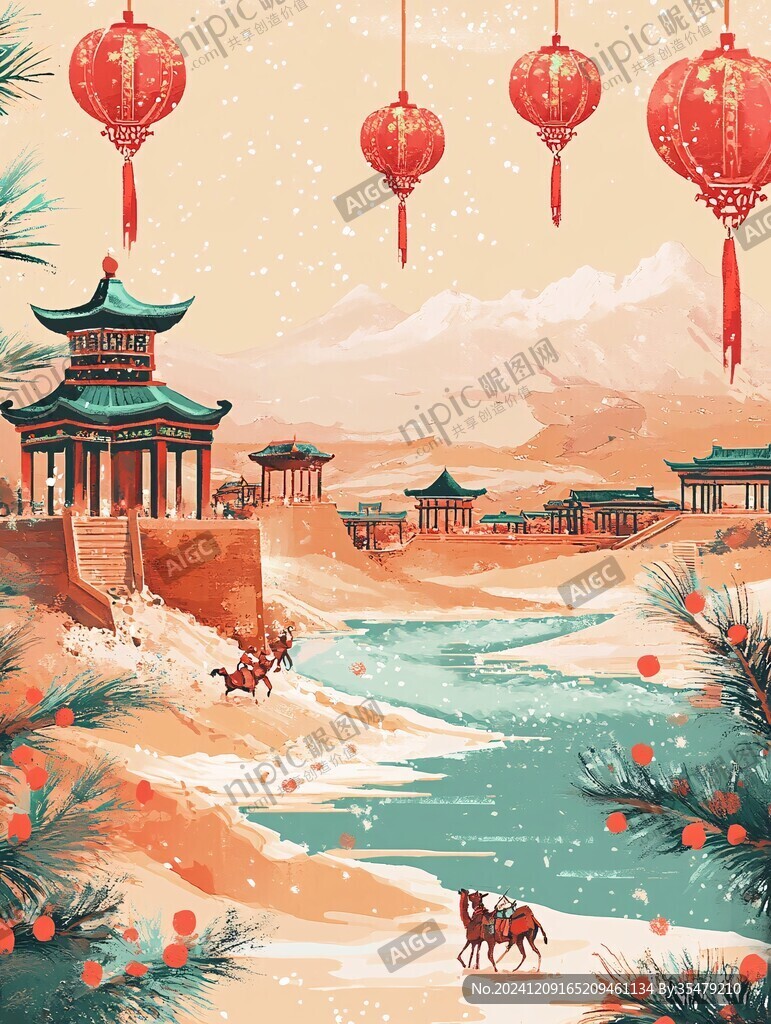 古風(fēng)新年插畫
