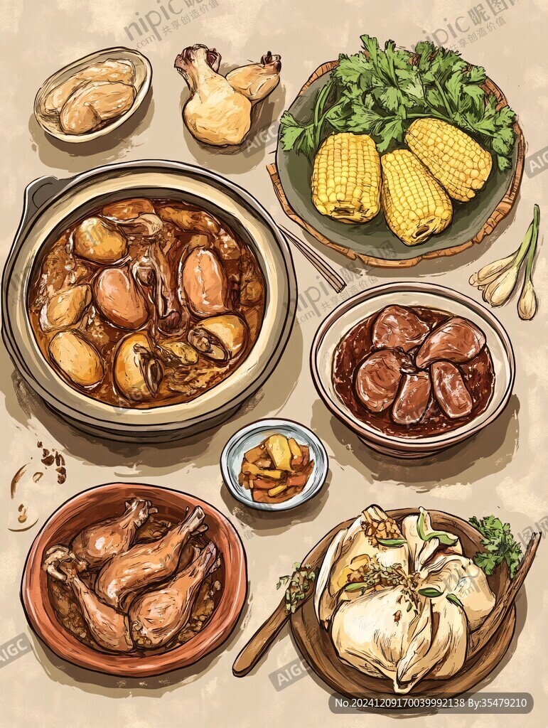 肉骨茶插畫