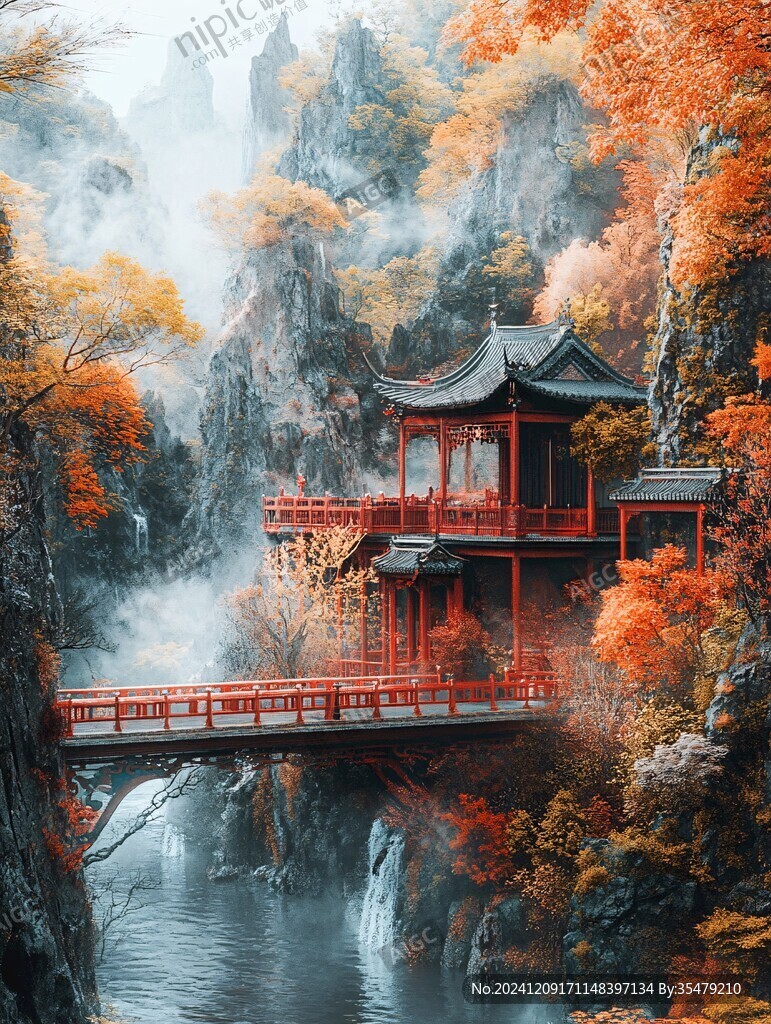 山水樓閣雅致意境風(fēng)