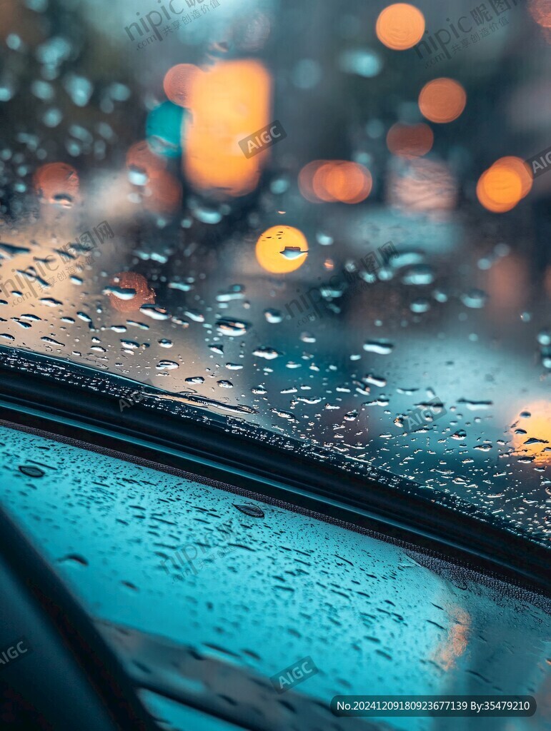下雨天的車窗