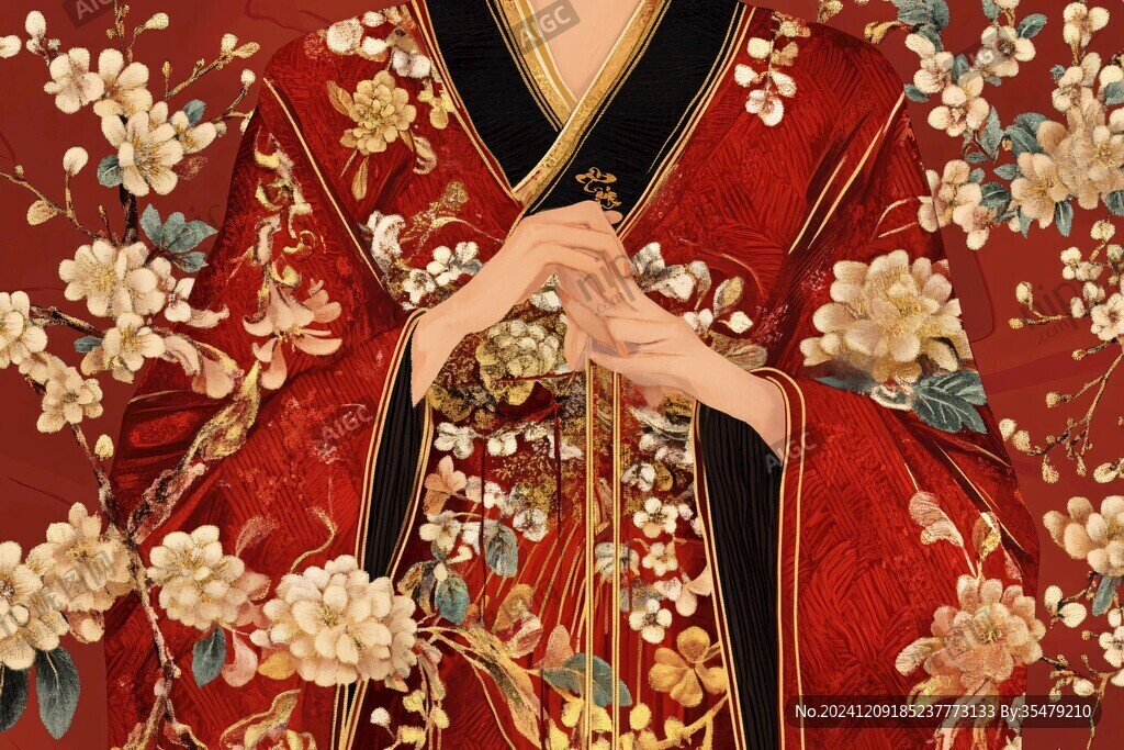 漢服婚禮插畫