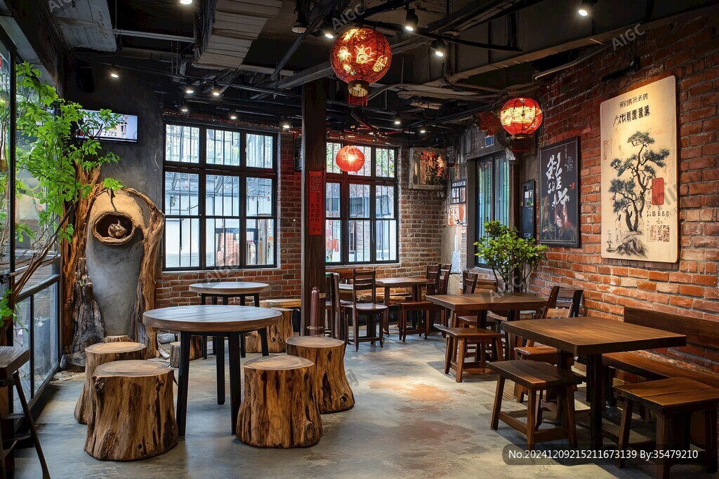 復古文化餐廳內景環境