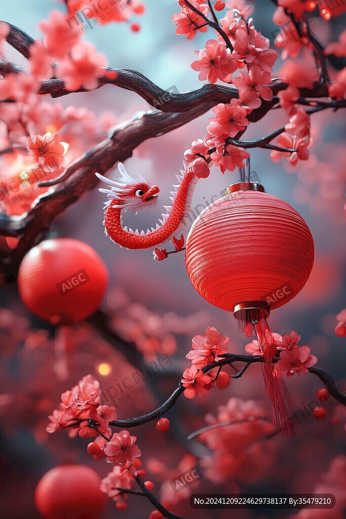 燈籠與紅櫻