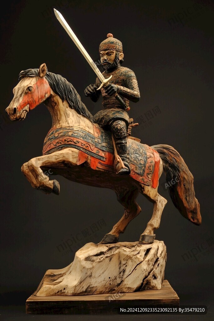 騎馬武士木俑