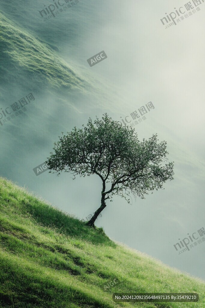 山坡一棵樹