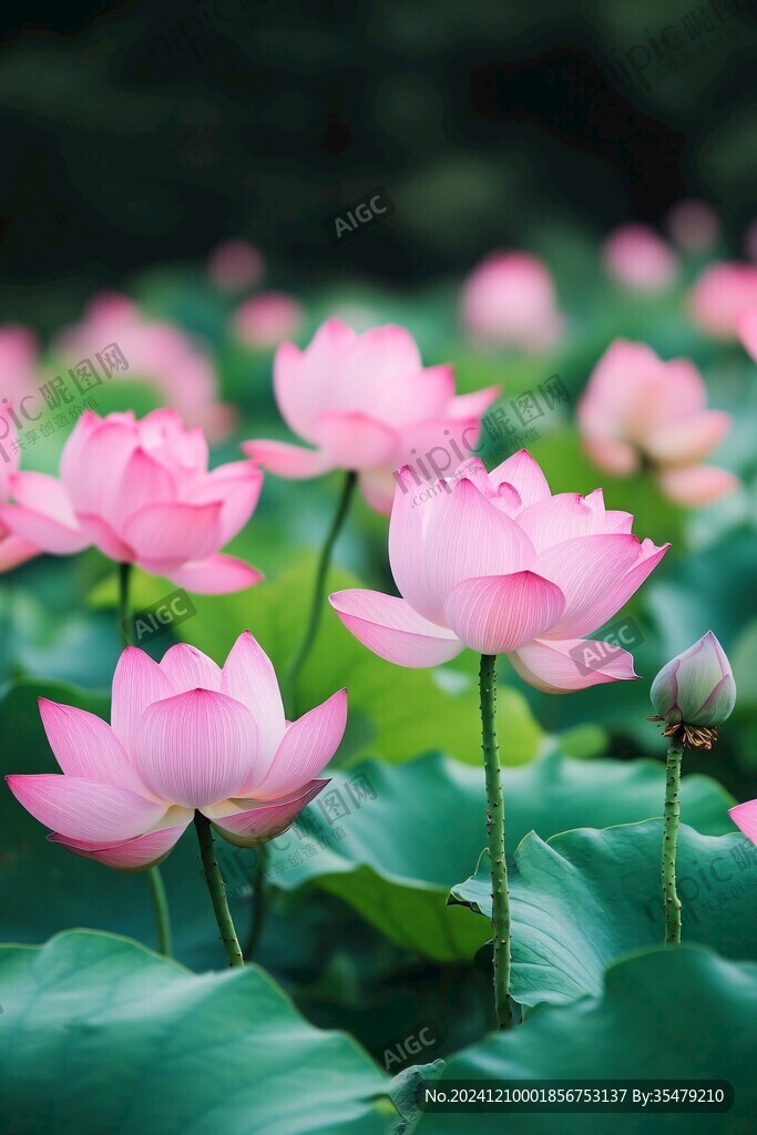 荷花豎圖