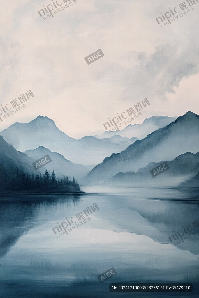 藍調(diào)山水風景