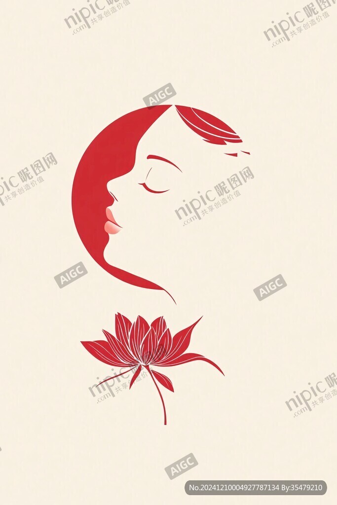 美女側臉logo