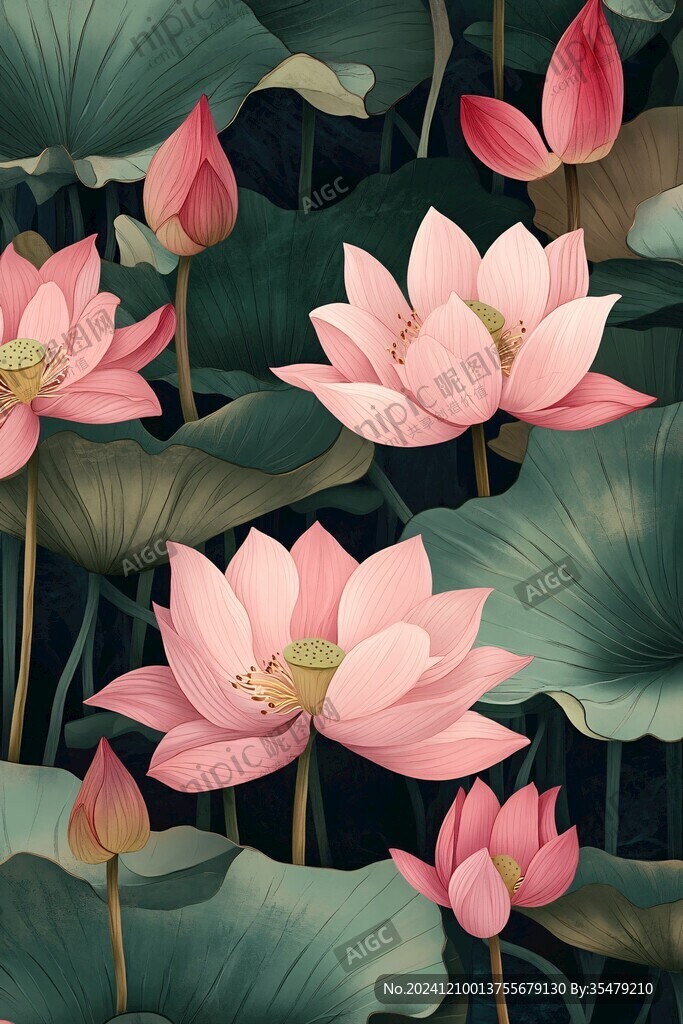 3d荷花背景