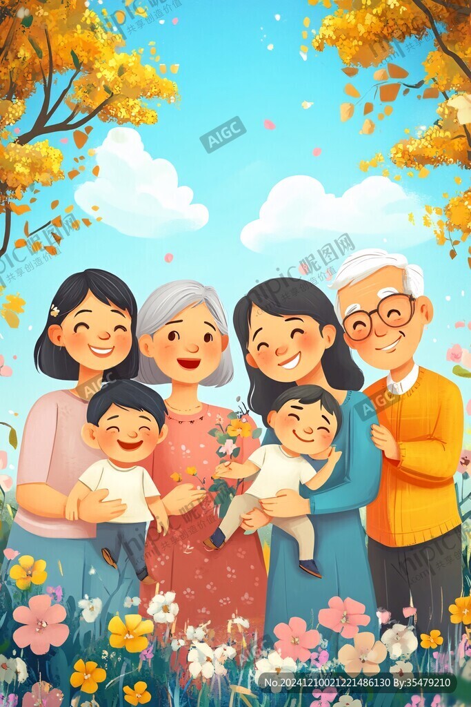 全家福插畫