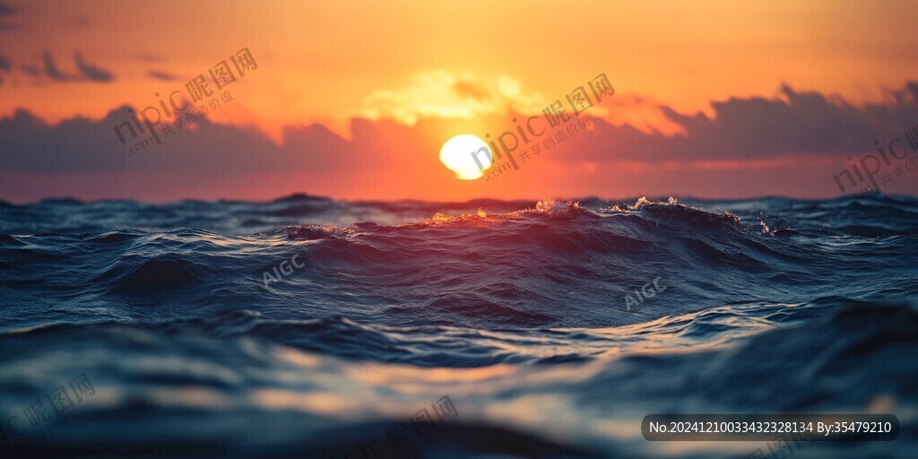 海浪浪花日出日落