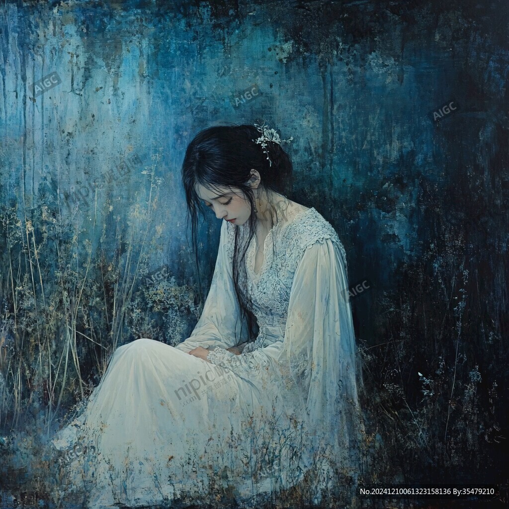 唯美人物油畫