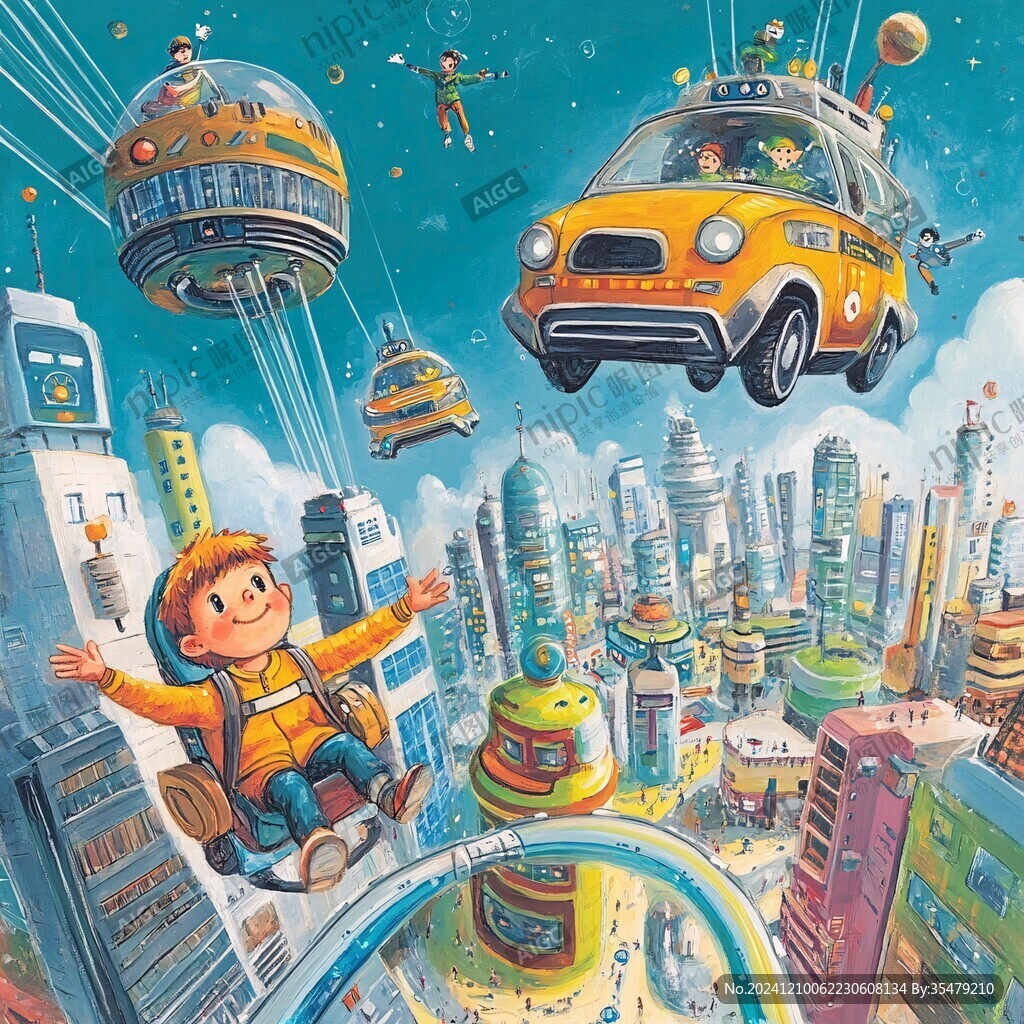 兒童主題汽車插畫