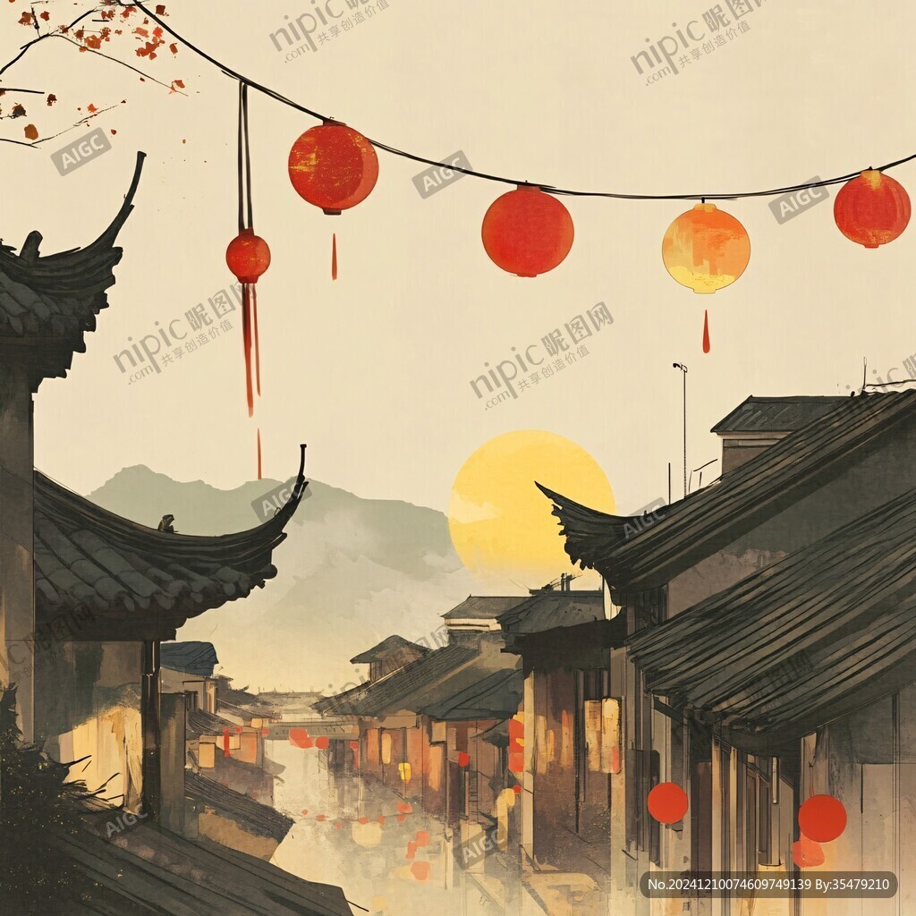 古街插畫
