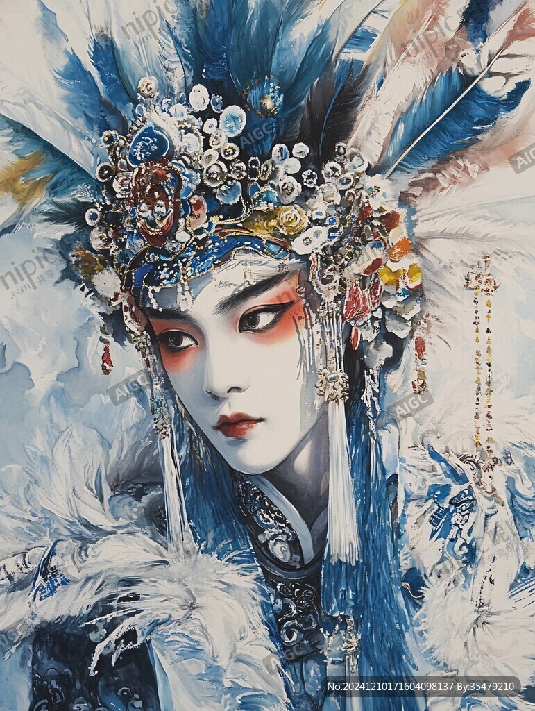 水彩風(fēng)京劇插畫