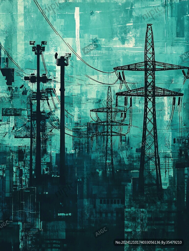 藍綠色電網背景