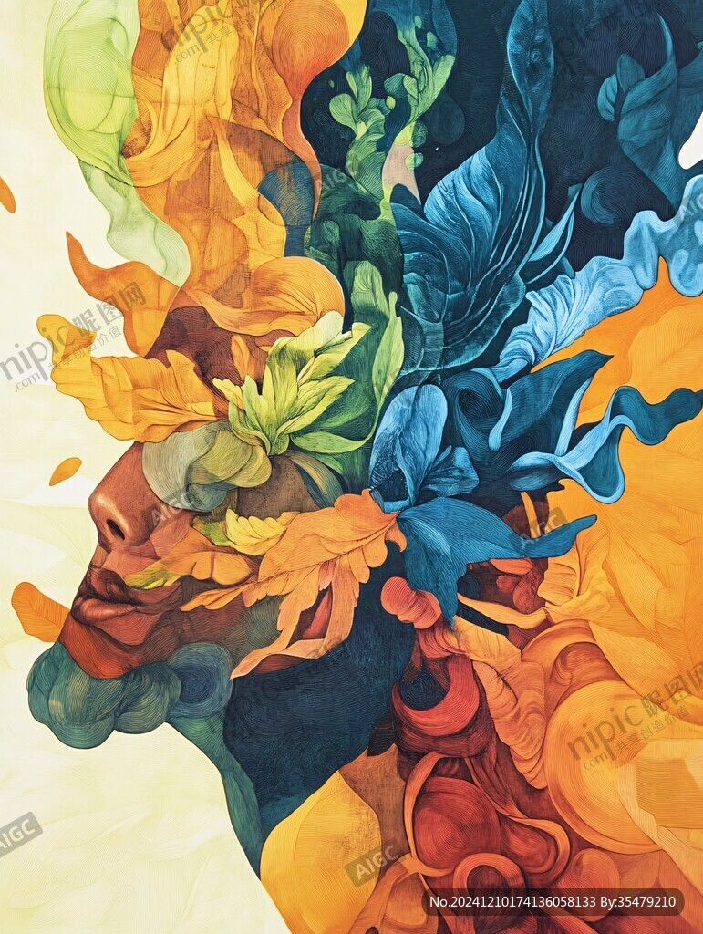抽象花卉絢麗色彩