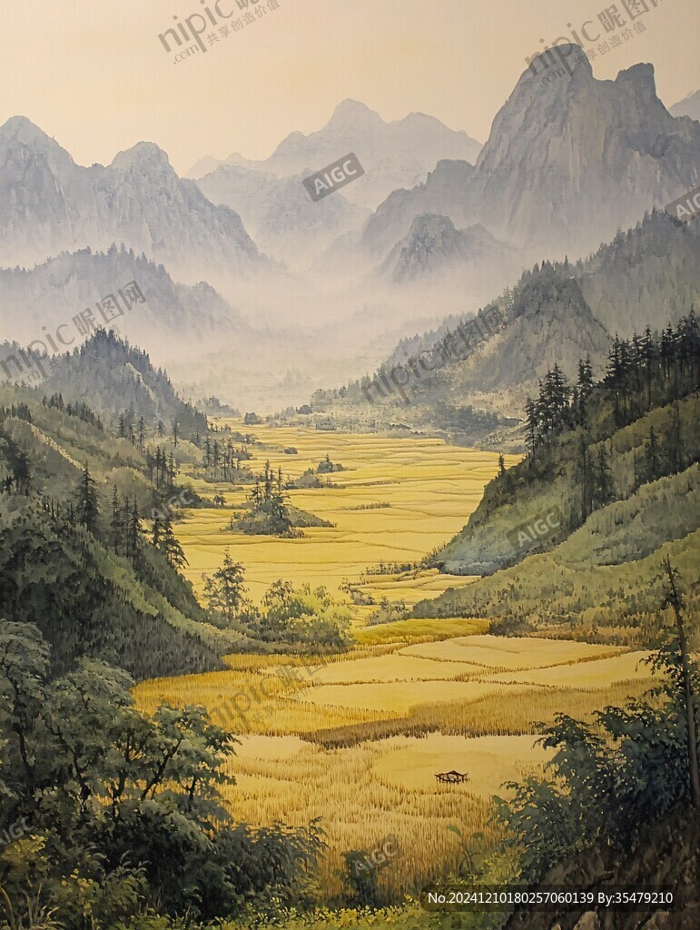 工筆畫金碧山水