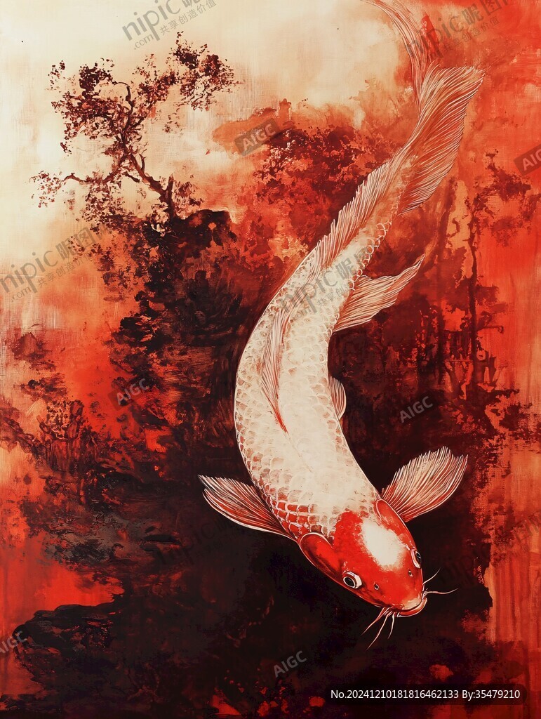 工筆錦鯉