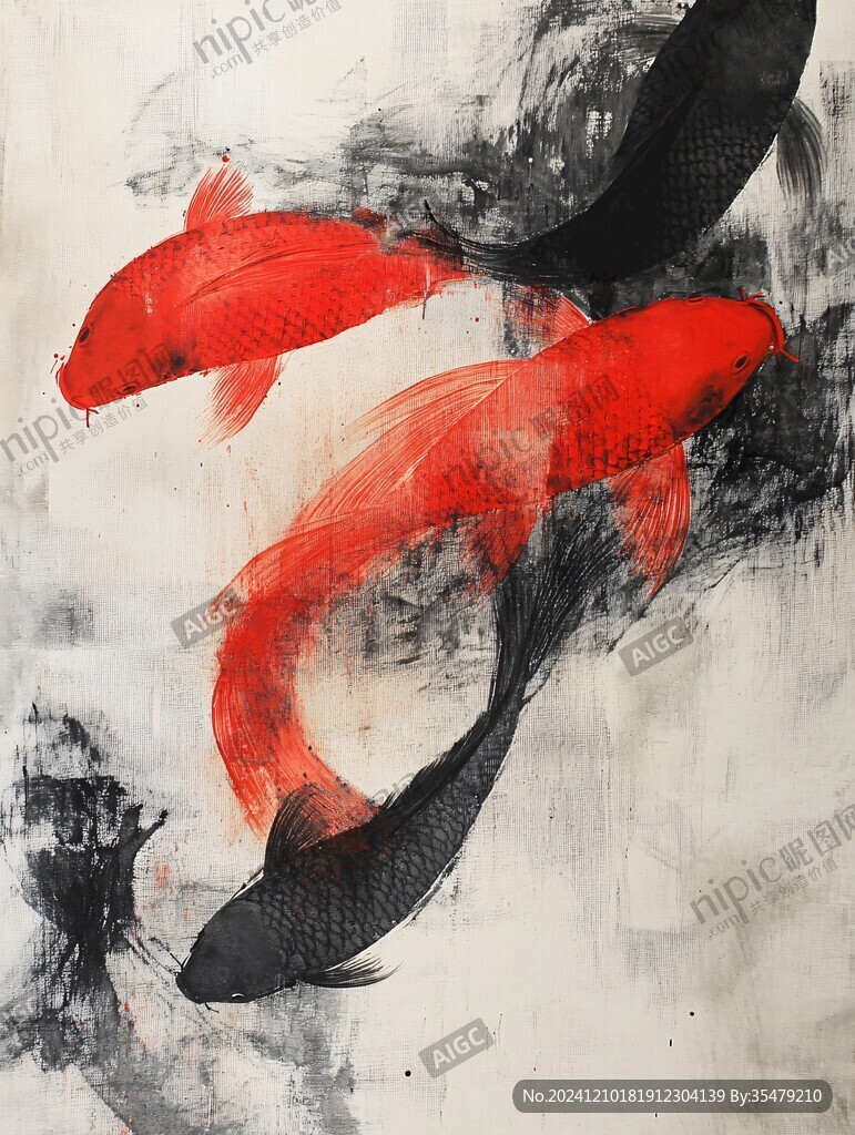 錦鯉掛畫