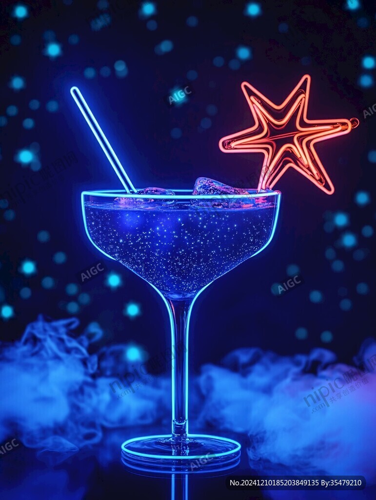 夏季飲品藍色夢幻果汁