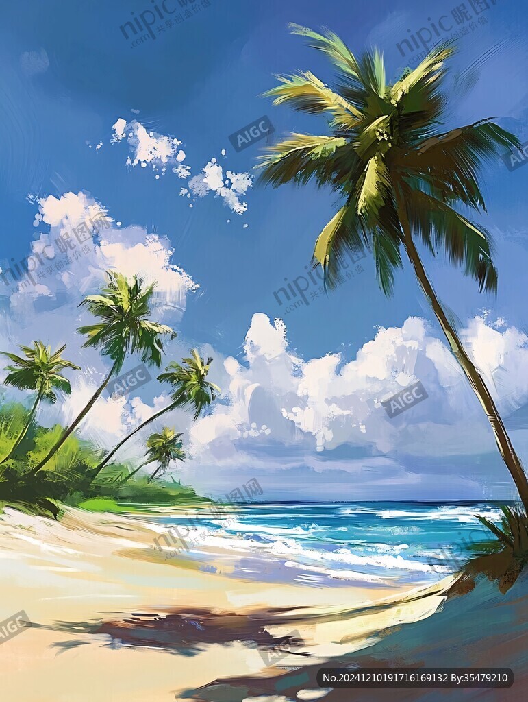 海灘風(fēng)景畫