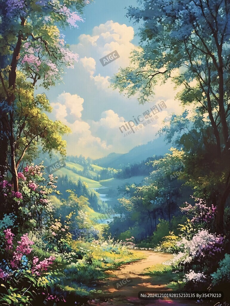 唯美風(fēng)景油畫素材