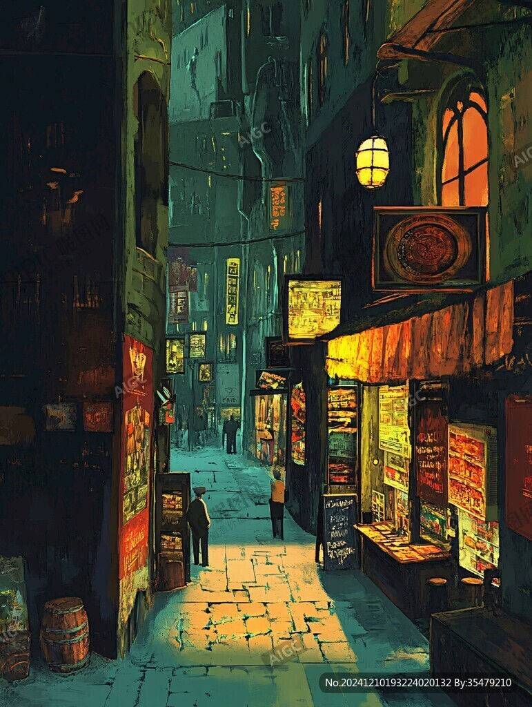 街邊小店插畫