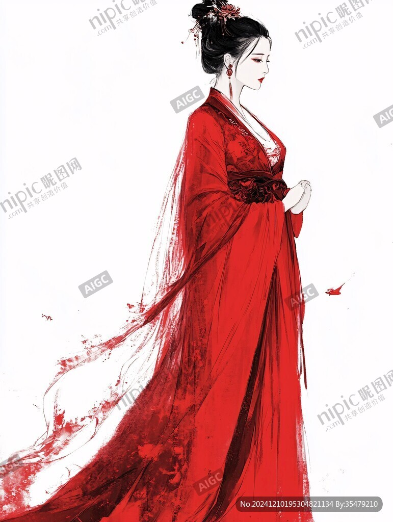 红衣少女设计古风 红衣少女设计古风