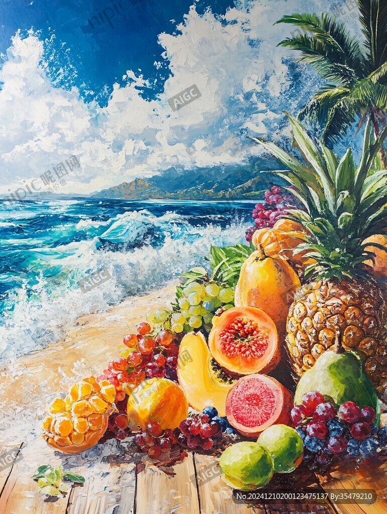 西餐水果壁畫