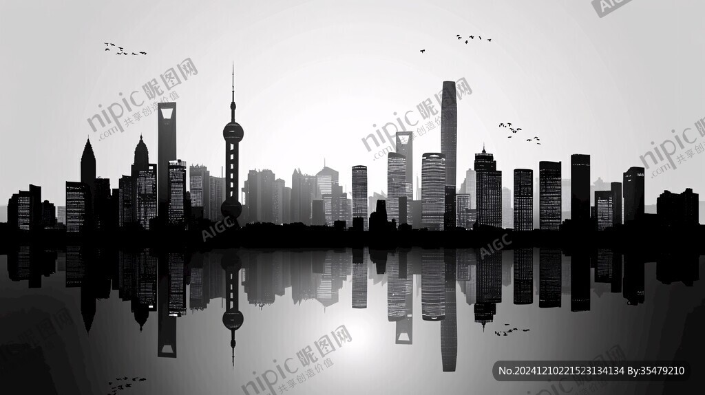 外灘剪影全景