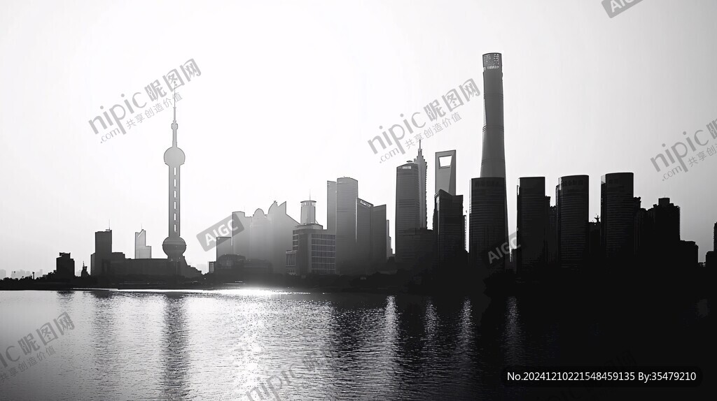 外灘剪影全景