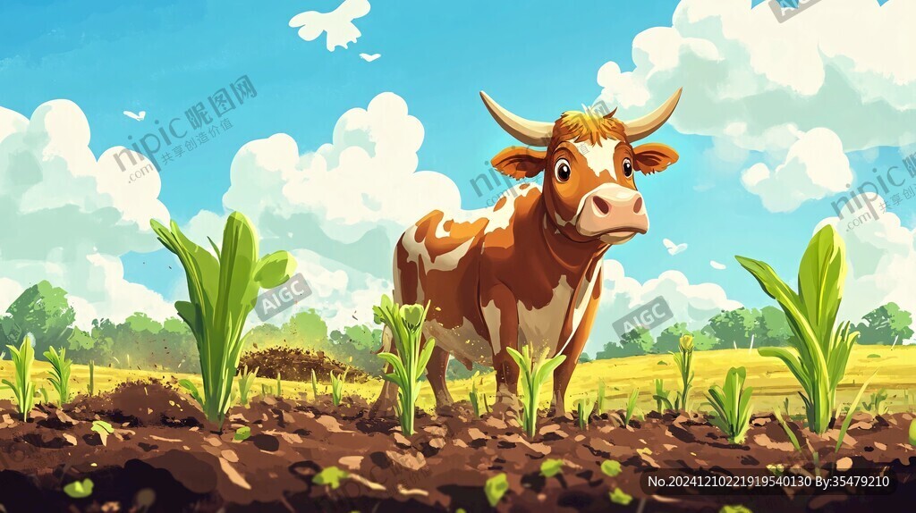 牛包裝插畫