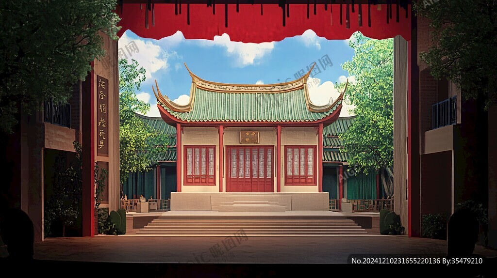 古代戲臺背景