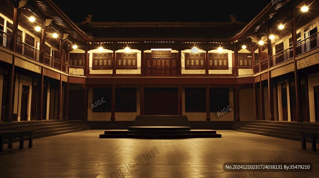 中式戲院戲臺(tái)戲園劇場(chǎng)
