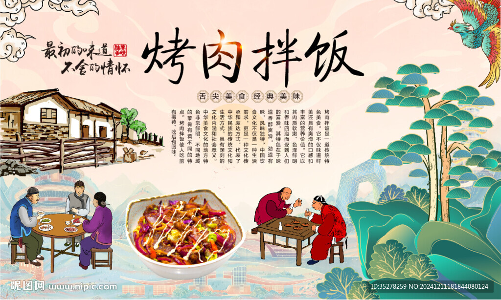 烤肉拌飯背景